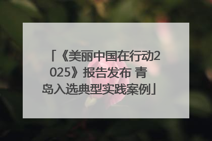 《美丽中国在行动2025》报告发布 青岛入选典型实践案例