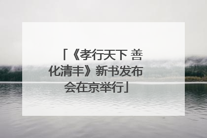 《孝行天下 善化清丰》新书发布会在京举行