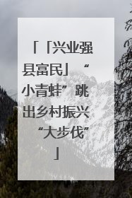 「兴业强县富民」“小青蛙”跳出乡村振兴“大步伐”