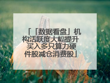 「数据看盘」机构活跃度大幅提升 买入多只算力硬件股减仓消费股