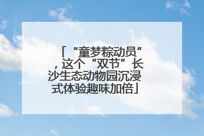“童梦粽动员”，这个“双节”长沙生态动物园沉浸式体验趣味加倍