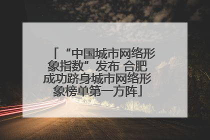 “中国城市网络形象指数”发布 合肥成功跻身城市网络形象榜单第一方阵