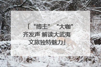 “博主”“大咖”齐发声 解读大武夷文旅独特魅力