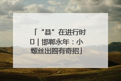 “县”在进行时⑬｜邯郸永年：小螺丝出圈有奇招
