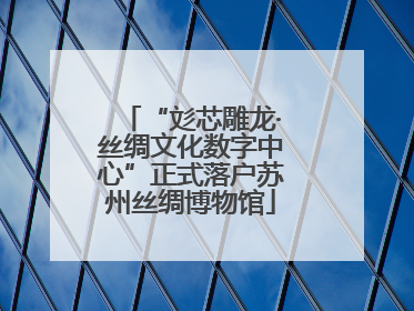 “彣芯雕龙·丝绸文化数字中心”正式落户苏州丝绸博物馆