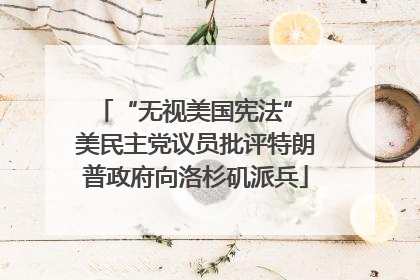 “无视美国宪法” 美民主党议员批评特朗普政府向洛杉矶派兵