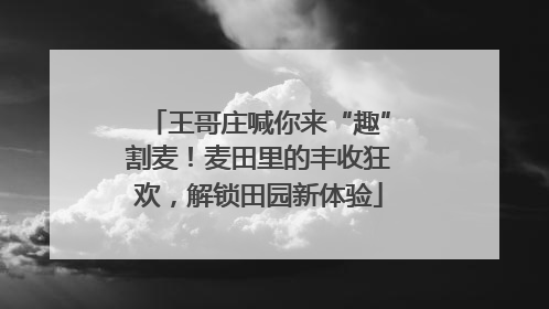 王哥庄喊你来“趣”割麦！麦田里的丰收狂欢，解锁田园新体验