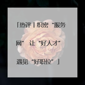 热评丨织密“服务网” 让“好人才”遇见“好职位”
