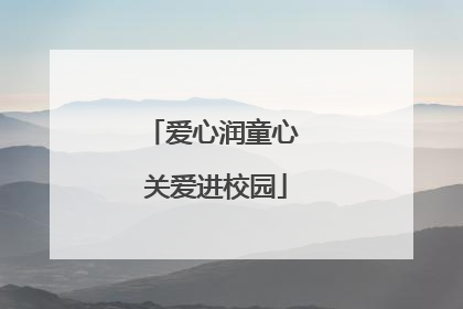 爱心润童心 关爱进校园