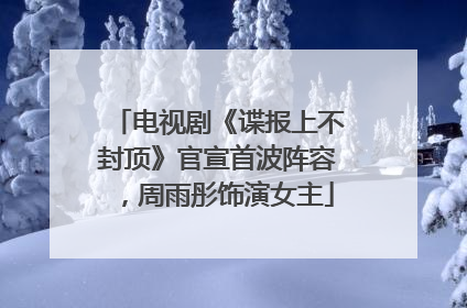 电视剧《谍报上不封顶》官宣首波阵容，周雨彤饰演女主