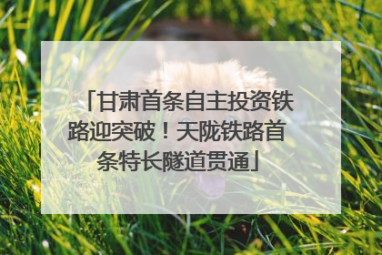 甘肃首条自主投资铁路迎突破！天陇铁路首条特长隧道贯通