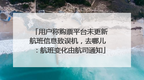 用户称购票平台未更新航班信息致误机，去哪儿：航班变化由航司通知