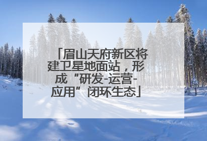 眉山天府新区将建卫星地面站，形成“研发-运营-应用”闭环生态