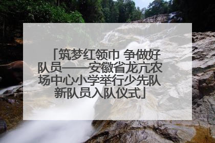 筑梦红领巾 争做好队员——安徽省龙亢农场中心小学举行少先队新队员入队仪式