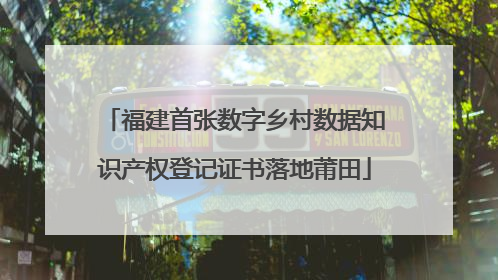 福建首张数字乡村数据知识产权登记证书落地莆田