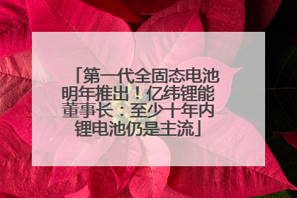 第一代全固态电池明年推出！亿纬锂能董事长：至少十年内锂电池仍是主流