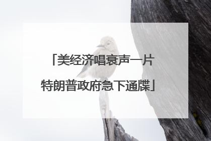 美经济唱衰声一片 特朗普政府急下通牒