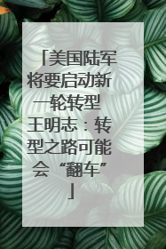 美国陆军将要启动新一轮转型 王明志：转型之路可能会“翻车”
