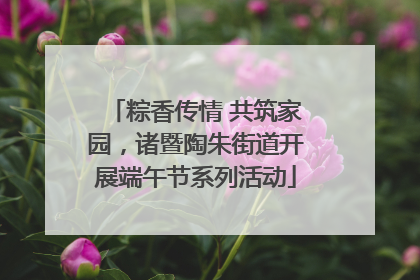 粽香传情 共筑家园，诸暨陶朱街道开展端午节系列活动