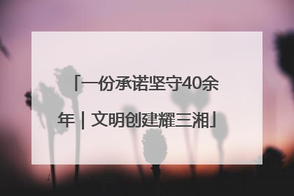 一份承诺坚守40余年｜文明创建耀三湘