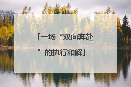 一场“双向奔赴”的执行和解