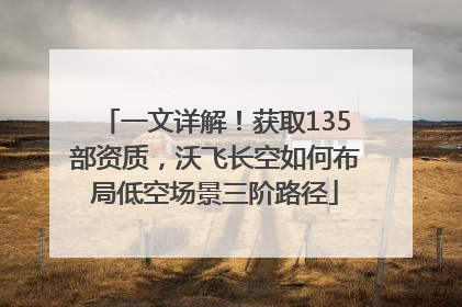 一文详解！获取135部资质，沃飞长空如何布局低空场景三阶路径