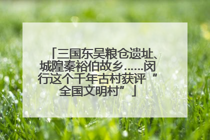 三国东吴粮仓遗址、城隍秦裕伯故乡……闵行这个千年古村获评“全国文明村”