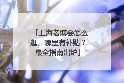 上海老博会怎么逛、哪里有补贴？最全指南出炉