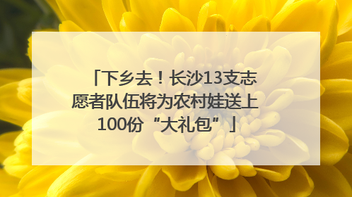 下乡去！长沙13支志愿者队伍将为农村娃送上100份“大礼包”