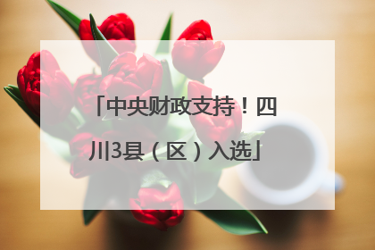 中央财政支持！四川3县（区）入选