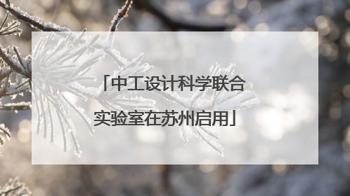 中工设计科学联合实验室在苏州启用