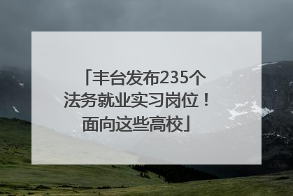 丰台发布235个法务就业实习岗位！面向这些高校