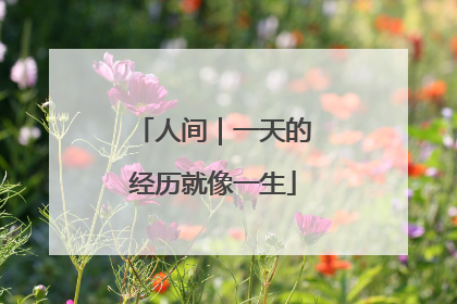人间｜一天的经历就像一生