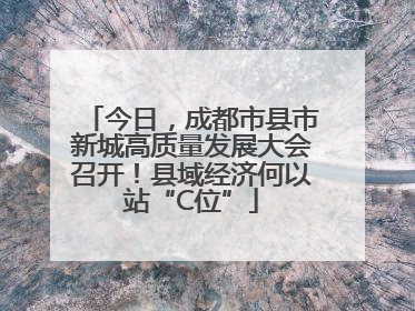 今日，成都市县市新城高质量发展大会召开！县域经济何以站“C位”