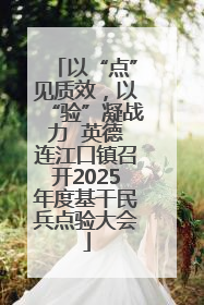 以“点”见质效，以“验”凝战力  英德连江口镇召开2025年度基干民兵点验大会