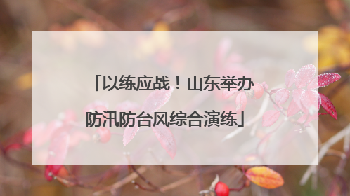 以练应战！山东举办防汛防台风综合演练