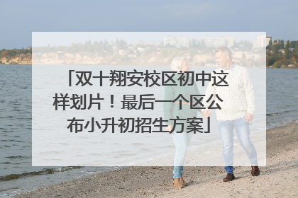 双十翔安校区初中这样划片！最后一个区公布小升初招生方案