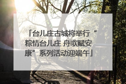 台儿庄古城将举行“粽情台儿庄 舟歌赋安康”系列活动迎端午