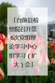 台前县检察院召开第6次党组理论学习中心组学习（扩大）会