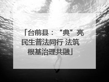 台前县：“典”亮民生普法同行 法筑根基治理共融