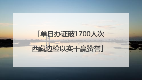 单日办证破1700人次 西藏边检以实干赢赞誉