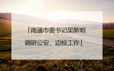 南通市委书记吴新明调研公安、边检工作