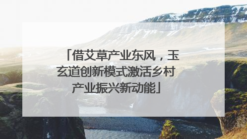 借艾草产业东风，玉玄道创新模式激活乡村产业振兴新动能