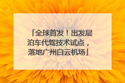 全球首发！出发层泊车代驾技术试点，落地广州白云机场