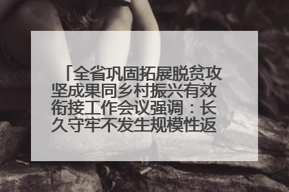 全省巩固拓展脱贫攻坚成果同乡村振兴有效衔接工作会议强调：长久守牢不发生规模性返贫致贫底线 王宁出席并讲话 王予波主持