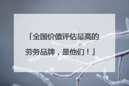 全国价值评估最高的劳务品牌，是他们！