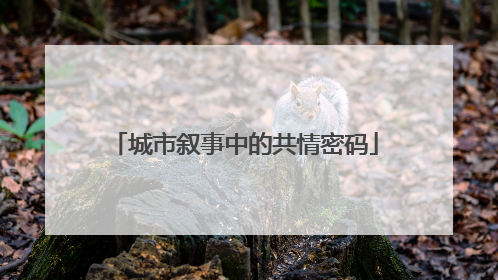 城市叙事中的共情密码