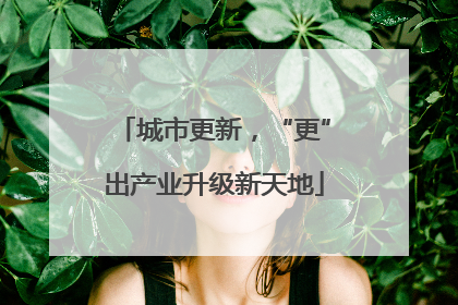 城市更新，“更”出产业升级新天地