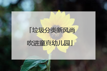 垃圾分类新风尚 吹进童真幼儿园