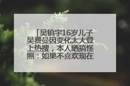 吴镇宇16岁儿子吴费曼因变化太大登上热搜，本人晒搞怪照：如果不喜欢现在的我可以离开